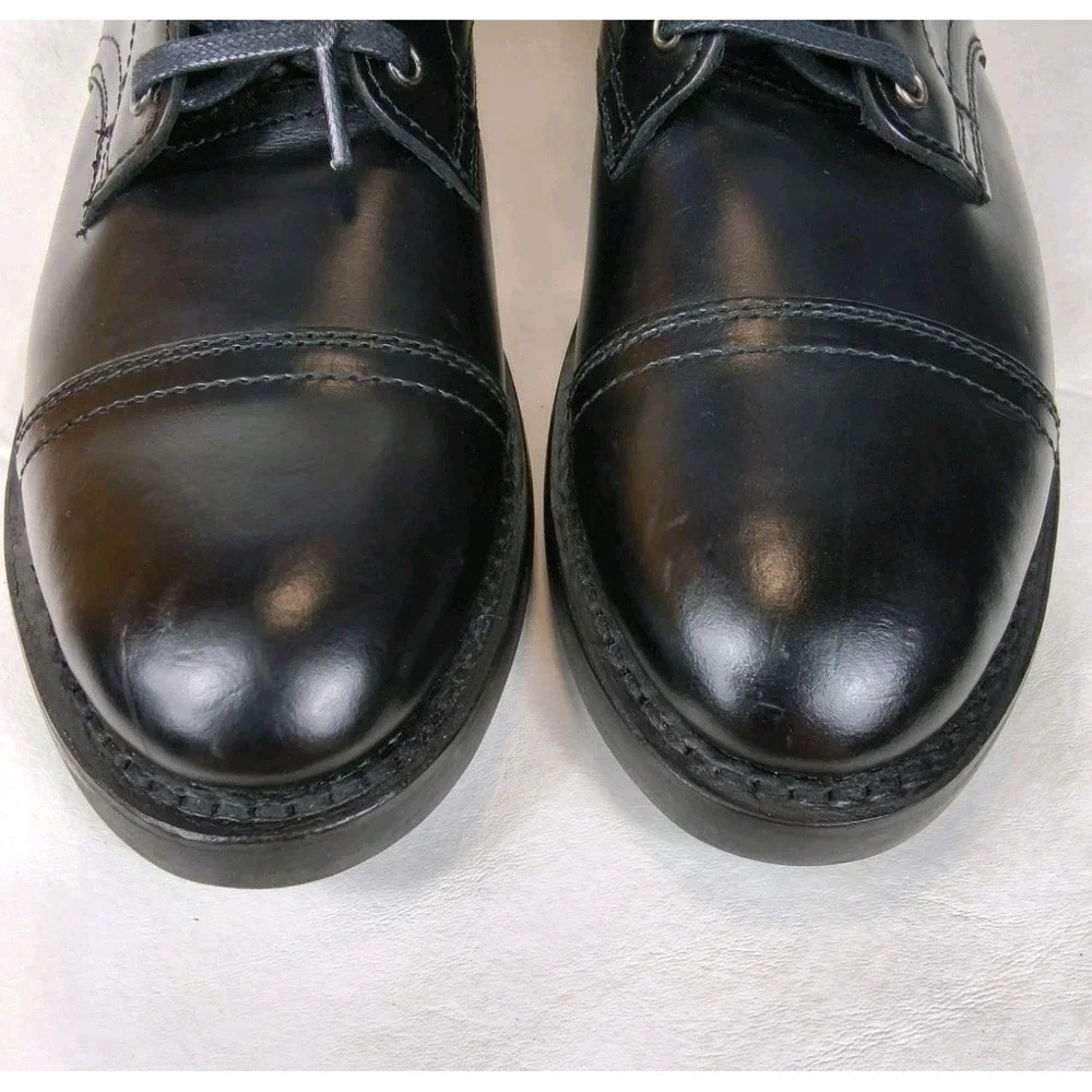 Thursday Boot Company Captain Black Leather Cap Toe Boots Men's US 8.5 Lace Up